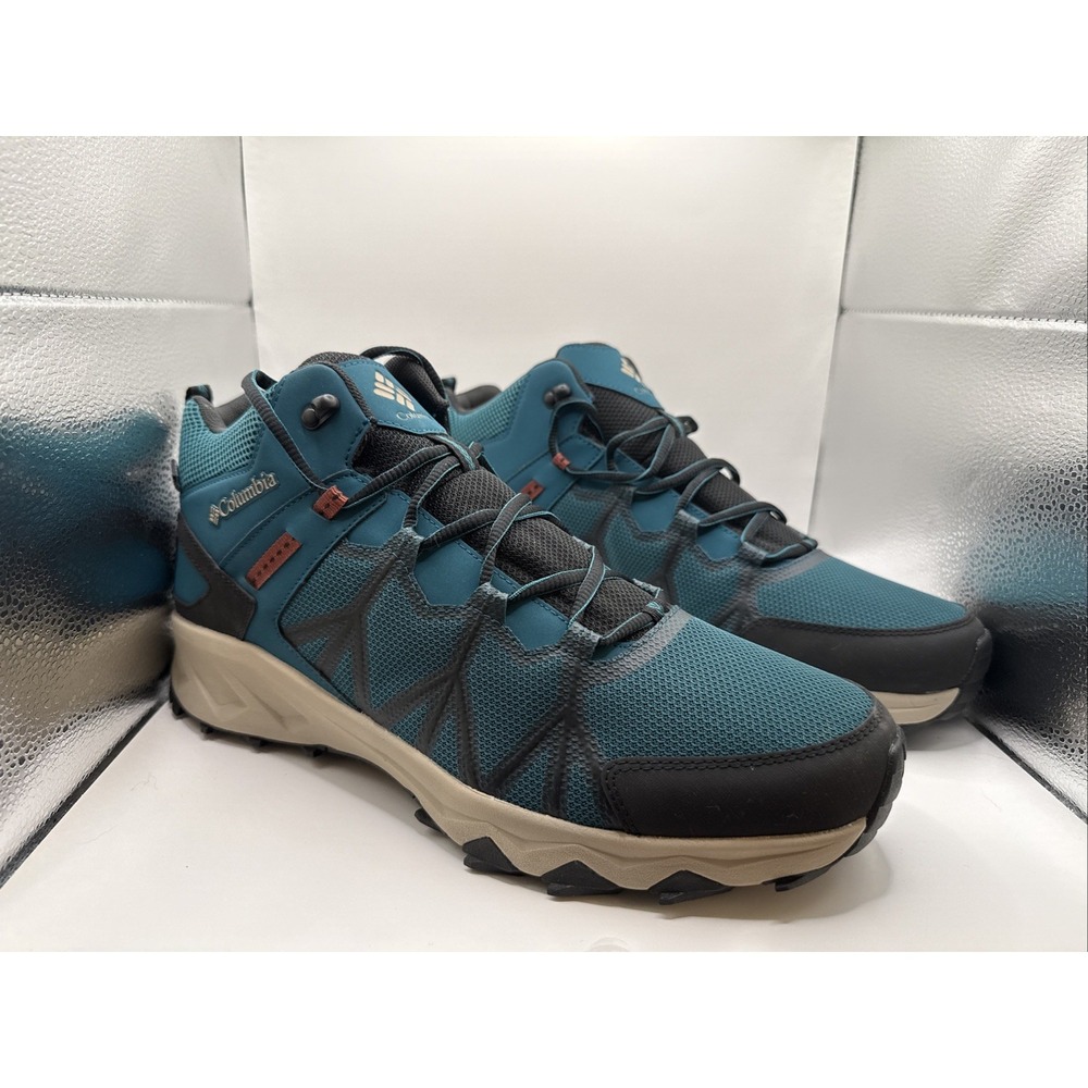 COLUMBIA Peakfreak II OutDry Mid Top‎ Shoes Men's 13 Ortholite Teal Hiking Trail
